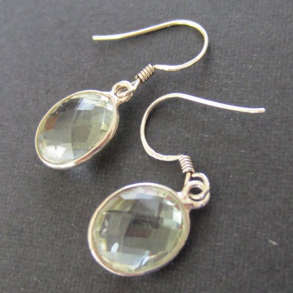 Green Amethyst and Sterling Silver Earrings - Picture 7 of 7
